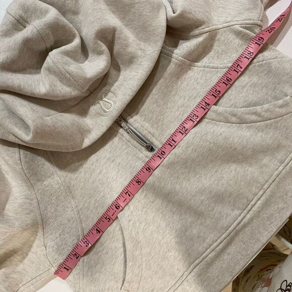 Lululemon Scuba Oversized Half Zip Hoodie XS/S Mojave Tan Beige Sweatshirt - Picture 7 of 8